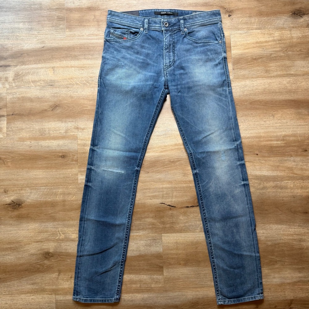 Diesel Thommer Jeans Men 32x32 Blue Slim Skinny Stretch DNA Denim Wash 0687U